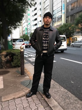 「Schott(ショット)のアイテム(チノパンツ)」を使った、Ryuji Abeさん(メンズ・176cm)の冬コーディネート