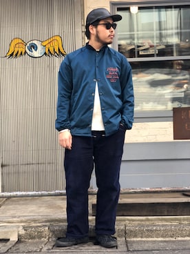 「schott（ショット）のアイテム（キャップ）」を使った、Ryuji Abeさん（メンズ・176cm）の冬コーディネート