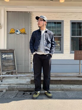 「アイテム（デニムジャケット）」を使った、Ryuji Abeさん（メンズ・176cm・20代）の春コーディネート