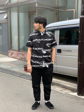 「schott（ショット）のアイテム（スラックス）」を使った、Ryuji Abeさん（メンズ・176cm）の春コーディネート