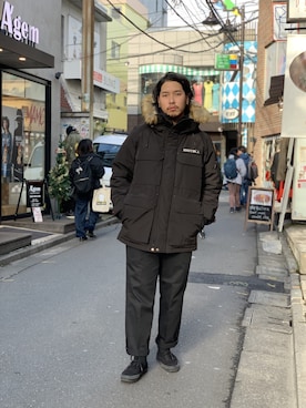 「schott(ショット)のアイテム(ダウンジャケット/コート)」を使った、Ryuji Abeさん(メンズ・176cm)の冬コーディネート