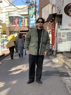 「schott(ショット)のアイテム(ダウンジャケット/コート)」を使った、Ryuji Abeさん(メンズ・176cm)の冬コーディネート