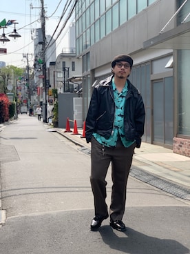 「Schott(ショット)のアイテム(ブルゾン)」を使った、Ryuji Abeさん(メンズ・176cm)の春コーディネート