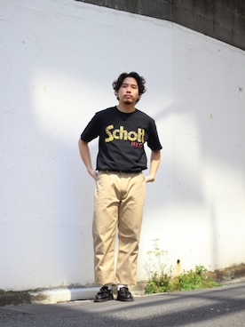 「Schott(ショット)のアイテム(チノパンツ)」を使った、Ryuji Abeさん(メンズ・176cm)の春コーディネート