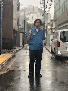 「schott（ショット）のアイテム（スラックス）」を使った、Ryuji Abeさん（メンズ・176cm）の夏コーディネート