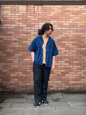 「schott（ショット）のアイテム（スラックス）」を使った、Ryuji Abeさん（メンズ・176cm）の夏コーディネート