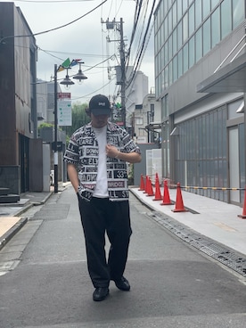 「schott（ショット）のアイテム（帽子）」を使った、Ryuji Abeさん（メンズ・176cm）の夏コーディネート
