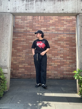 「schott（ショット）のSchott/ショット/SCRIBBLE T-SHIRT（Tシャツ/カットソー）」を使った、Ryuji Abeさん（メンズ・176cm）の夏コーディネート