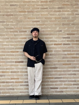 「Schott（ショット）のアイテム（カーゴパンツ）」を使った、Ryuji Abeさん（メンズ・176cm）の春コーディネート