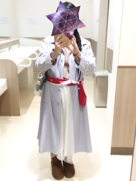 「SPIRALGIRL（スパイラルガール）のタックデコルテシャツ（シャツ/ブラウス、ピンク系）」を使った、友香さん（レディース・149cm）の春コーディネート