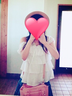 「no brand（ノーブランド）のアイテム（Tシャツ/カットソー、ホワイト系）」を使った、友香さん（レディース・149cm）の春コーディネート