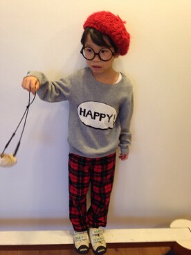 「WAMWAM（ワムワム）のアイテム」を使った、tentenさん（キッズ・120cm）の冬コーディネート