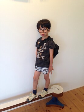 「WAMWAM（ワムワム）のアイテム」を使った、tentenさん（キッズ・120cm）の春コーディネート