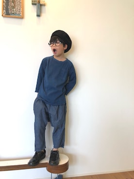 「niko and...（ニコアンド）のアイテム（ハンチング/ベレー帽）」を使った、tentenさん（キッズ・120cm）の春コーディネート