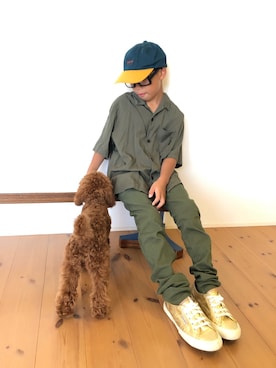 「SUPERGA（スペルガ）のアイテム」を使った、tentenさん（キッズ・130cm）の夏コーディネート