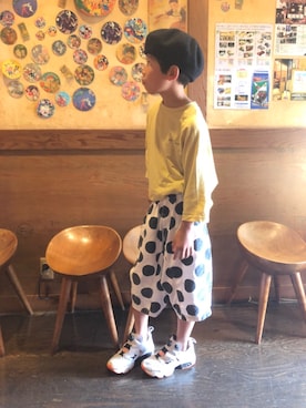 「niko and...（ニコアンド）のアイテム（ハンチング/ベレー帽）」を使った、tentenさん（キッズ・130cm）の秋コーディネート