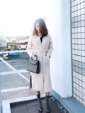 「アイテム（チェスターコート）」を使った、miaさん（レディース・163cm）の秋コーディネート