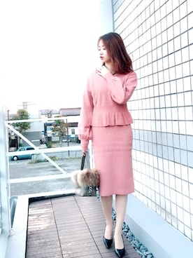 「セットアップスタイル」｜「アイテム（ワンピース/ドレス）」を使った、miaさん（レディース・163cm）の秋コーディネート