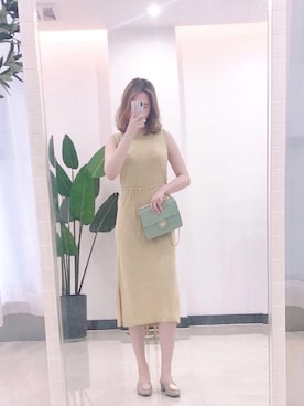 「yellow」｜「アイテム（ワンピース/ドレス）」を使った、miaさん（レディース・163cm）の夏コーディネート
