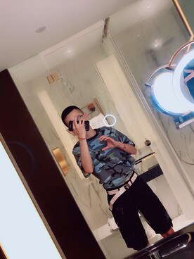 「CLOT（クロット）のアイテム（パンツ）」を使った、小阿软さん（メンズ・182cm）の春コーディネート