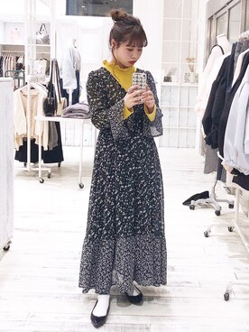「着まわしコーデ」｜「アイテム（ワンピース/ドレス）」を使った、sihoさん（レディース・155cm）の冬コーディネート