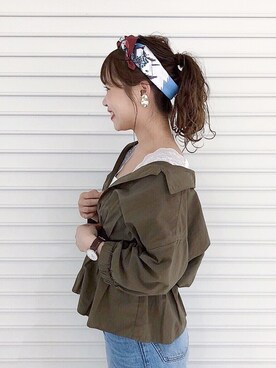 siho使用「Omekashi（ミリタリーペプラムシャツ）」的時尚穿搭