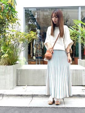 「JW Anderson（ジェイダブリューアンダーソン）のアイテム（バッグ）」を使った、NATSUさん（レディース・165cm）の春コーディネート