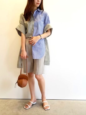 「JW Anderson（ジェイダブリューアンダーソン）のアイテム（バッグ）」を使った、NATSUさん（レディース・165cm）の夏コーディネート