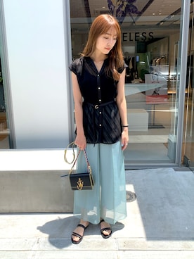 「JW Anderson（ジェイダブリューアンダーソン）のアイテム（バッグ）」を使った、NATSUさん（レディース・165cm）の夏コーディネート
