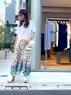 「JW Anderson（ジェイダブリューアンダーソン）のアイテム（バッグ）」を使った、NATSUさん（レディース・165cm）の夏コーディネート
