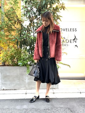 「JW Anderson（ジェイダブリューアンダーソン）のアイテム（スカート）」を使った、NATSUさん（レディース・165cm）の秋コーディネート