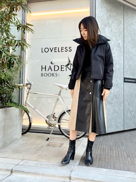 「トレンチスカート」｜NATSUさん（レディース・165cm）の冬コーディネート