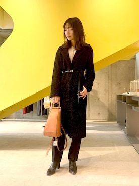 「JW Anderson（ジェイダブリューアンダーソン）のアイテム（バッグ）」を使った、NATSUさん（レディース・165cm）の冬コーディネート