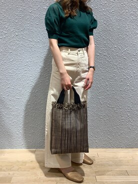 「SENSE OF PLACE by URBAN RESEARCH（センスオブプレイスバイアーバンリサーチ）のアイテム（スリッポン）」を使った、あゆさん（レディース・157cm）の夏コーディネート
