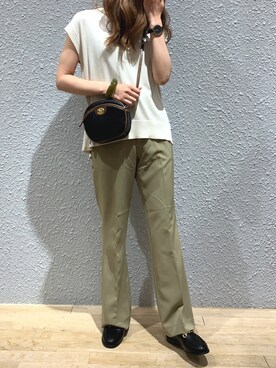 「ピスタチオ」｜「アイテム（ローファー）」を使った、あゆさん（レディース・157cm）の夏コーディネート