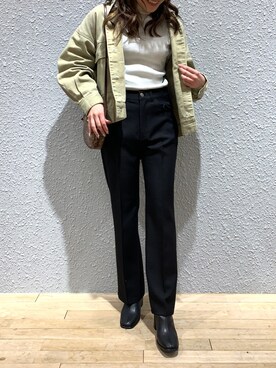 「オリーブ」｜「アイテム（その他アウター）」を使った、あゆさん（レディース・157cm）の冬コーディネート