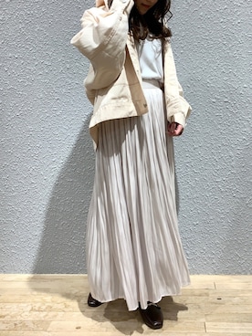 「消えそうな色コーデ」｜「アイテム（その他アウター）」を使った、あゆさん（レディース・157cm）の春コーディネート