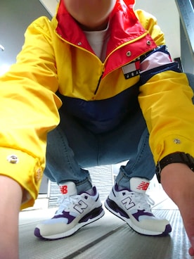 「TOMMY HILFIGER（トミーヒルフィガー）のアイテム（マウンテンパーカー）」を使った、ひかりたさん（メンズ・179cm）の冬コーディネート