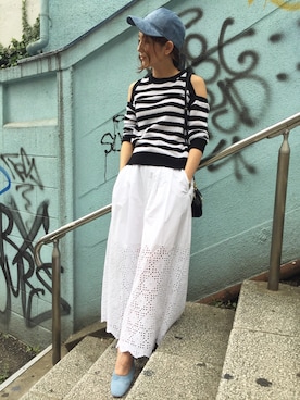 「rag & bone（ラグアンドボーン）のアイテム（帽子）」を使った、kanaさん（レディース・158cm）の夏コーディネート