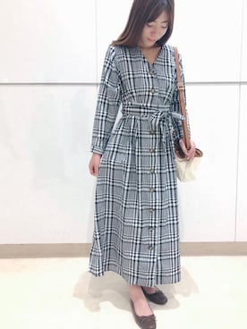 「Te chichi TERRASSE」｜「アイテム（ワンピース）」を使った、lukawaguchimaekawaさん（レディース・159cm）の冬コーディネート