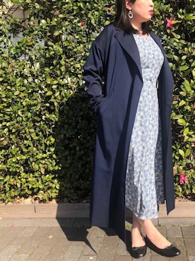 「Te chichi TERRASSE（テチチテラス）のアイテム（トレンチコート）」を使った、lukawaguchimaekawaさん（レディース・153cm）の春コーディネート