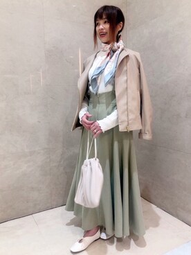 「Te chichi TERRASSE（テチチテラス）のアイテム（ノーカラージャケット）」を使った、lukawaguchimaekawaさん（レディース・153cm）の冬コーディネート