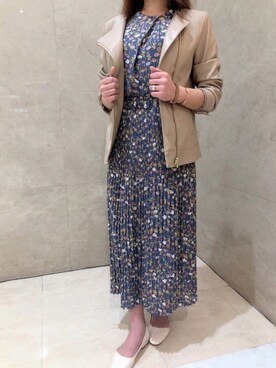 「Te chichi TERRASSE（テチチテラス）のアイテム（ノーカラージャケット）」を使った、lukawaguchimaekawaさん（レディース・153cm）の冬コーディネート