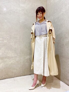 「Te chichi TERRASSE（テチチテラス）のアイテム（トレンチコート）」を使った、lukawaguchimaekawaさん（レディース・153cm）の春コーディネート