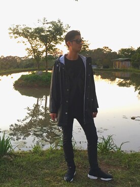 「H&M（エイチ・アンド・エム）のアイテム（ジャケット/アウター）」を使った、Leoさん（メンズ・184cm・20代）の冬コーディネート