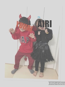 「Right-on KIDS（ライトオンキッズ）のアイテム（Tシャツ/カットソー、ブラック系）」を使った、yuyuさん（レディース・153cm）の秋コーディネート