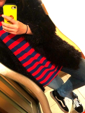 「UNIQLO（ユニクロ）のアイテム（デニムパンツ、ブルー系）」を使った、とろろ🐯🐷さん（レディース・159cm）の冬コーディネート