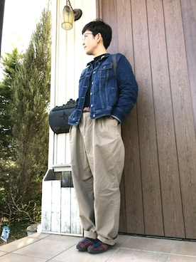 「アイテム（デニムジャケット）」を使った、RIEさん（レディース・155cm）の春コーディネート