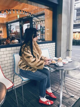 「Another Edition（アナザーエディション）のアイテム（その他アウター）」を使った、ちゃんまみさん（レディース・163cm）の冬コーディネート