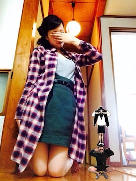 「コクーンスカート」｜「アイテム（その他）」を使った、ちゃんまみさん（レディース・158cm）の秋コーディネート